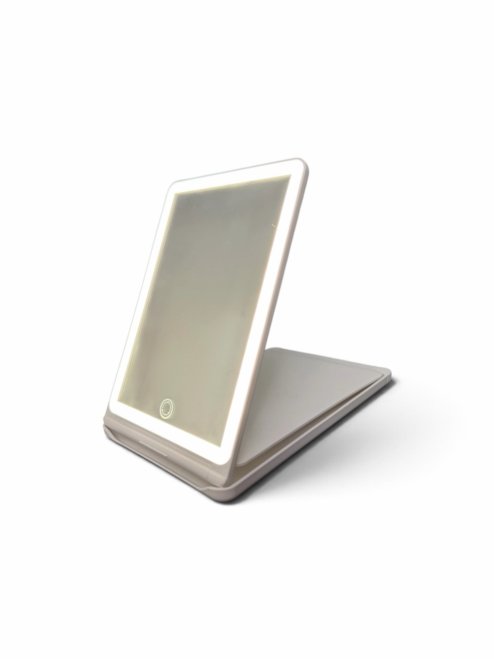 Jack & Rose Travel Mirror w Light Adjustable Portable Folding Mirror White Used